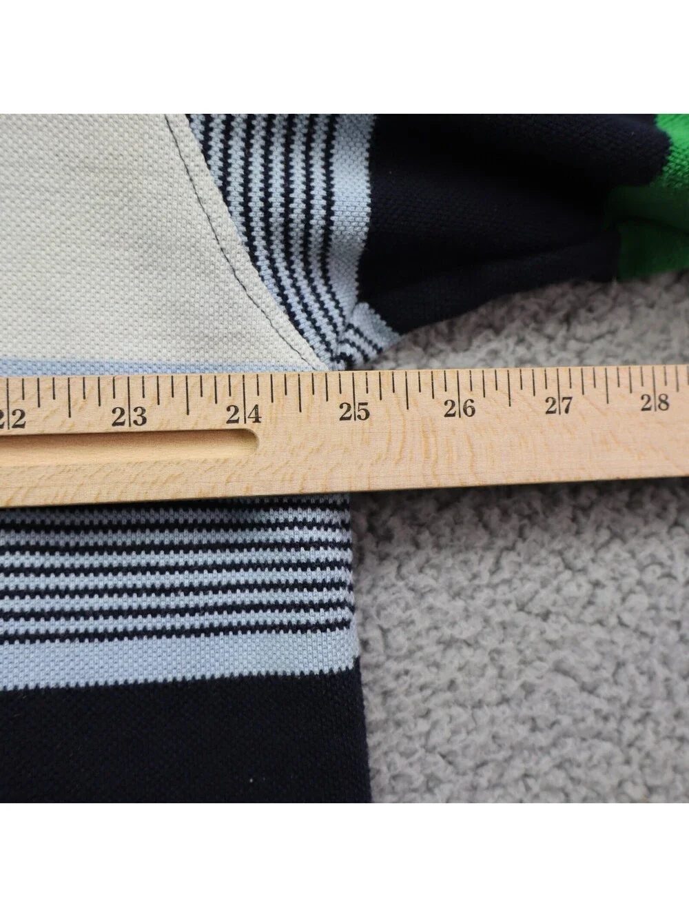 Ralph Lauren Polo Shirt XXL 2xl Vtg Cotton Striped Black Tag